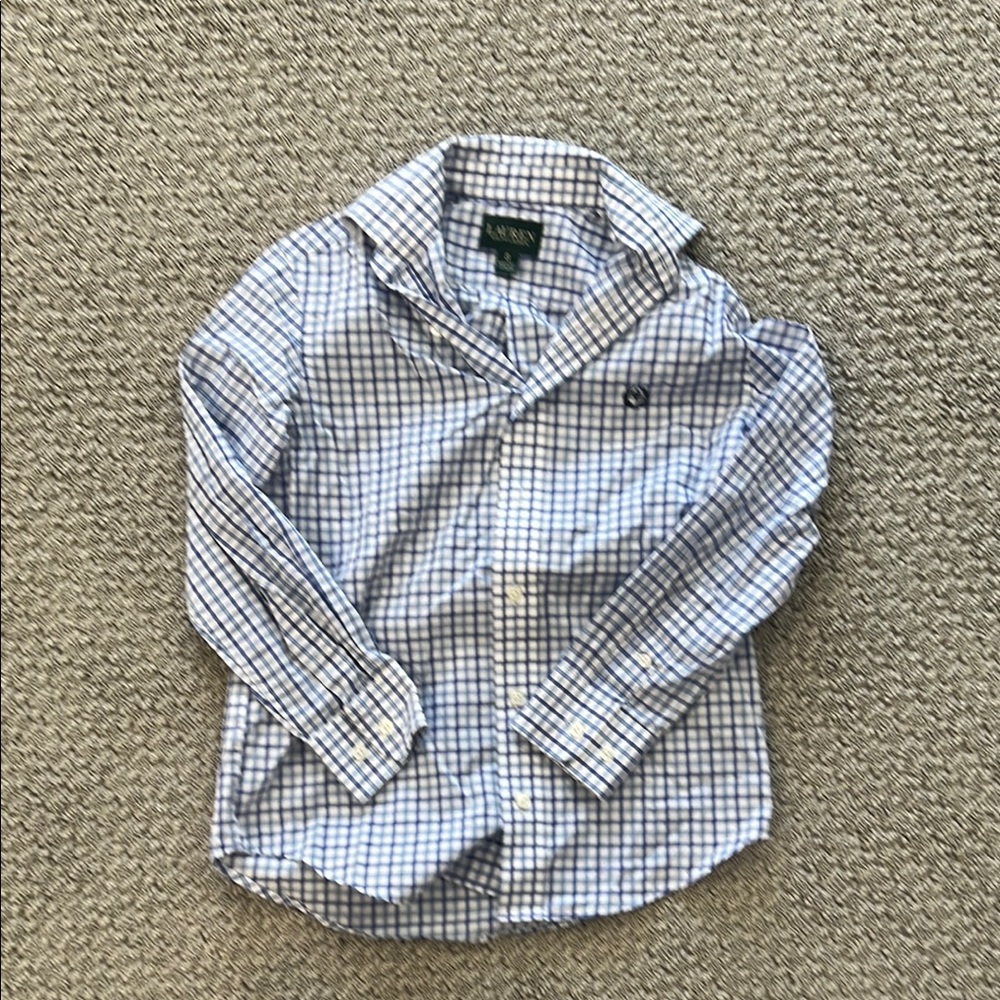 Ralph Lauren Blue Checkered Button Down Shirt